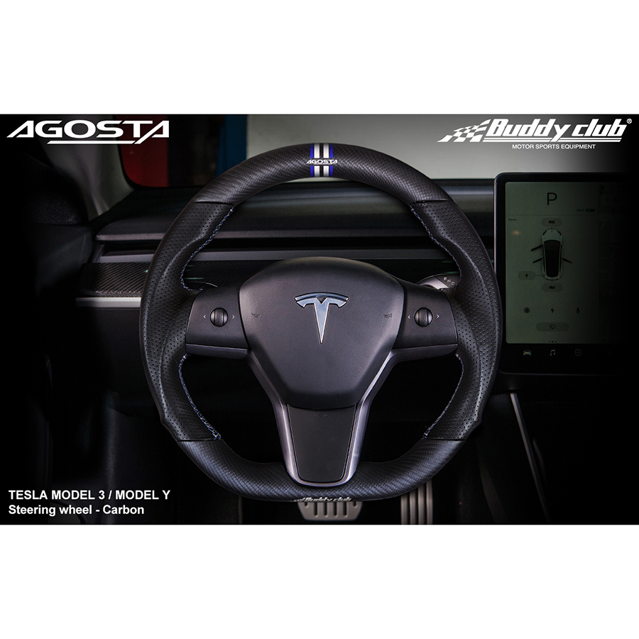 Evasive Motorsports: Buddy Club Sport Steering Wheel (Dry Carbon Fiber) -  Tesla Model 3 2017+ / Model Y 2020+