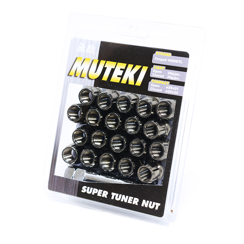 Evasive Motorsports: Muteki Classic Lug Nuts - Chrome Titanium (Open Ended)  - 12x1.25