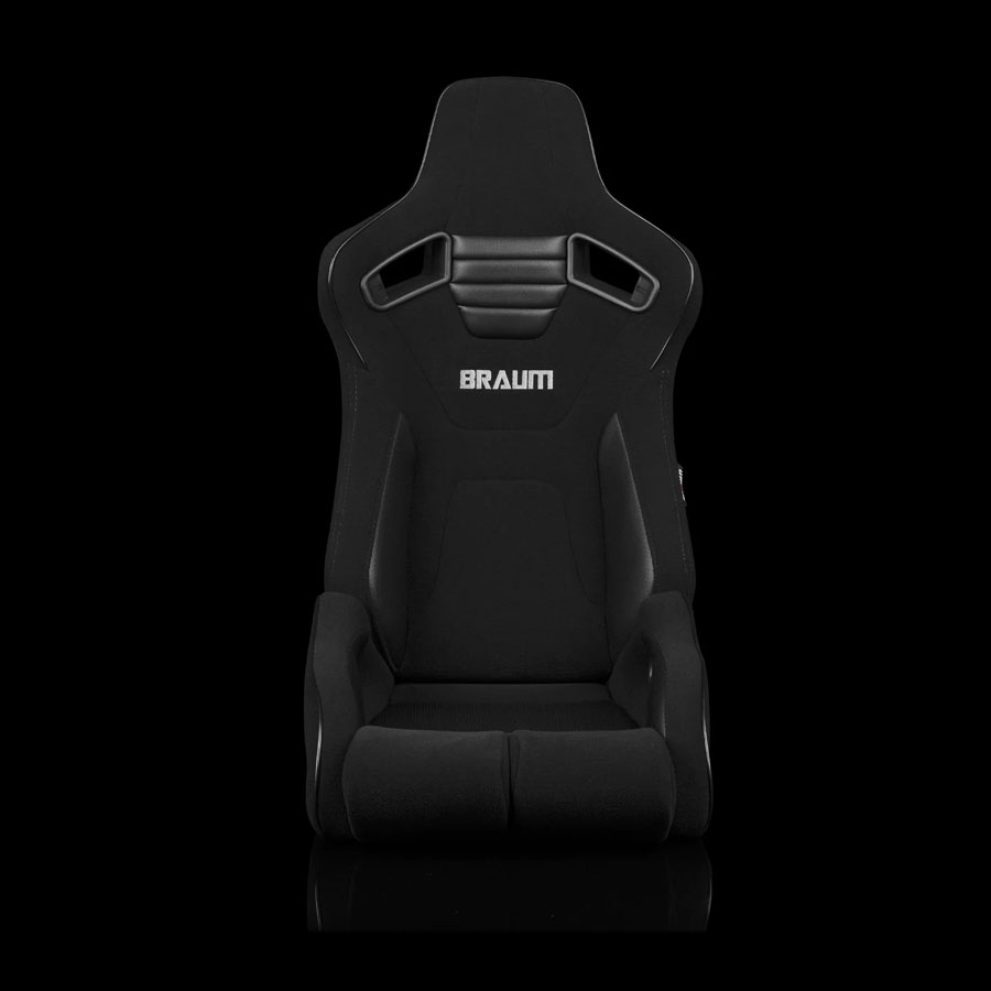 Evasive Motorsports Braum Racing Elite R Series Sport Reclinable Seats Pair Black Cloth