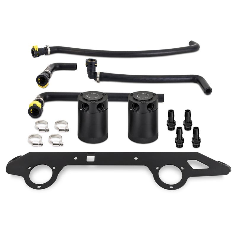 Evasive Motorsports Mishimoto Baffled Oil Catch Can System Black Pcv And Ccv Side Ford 1589