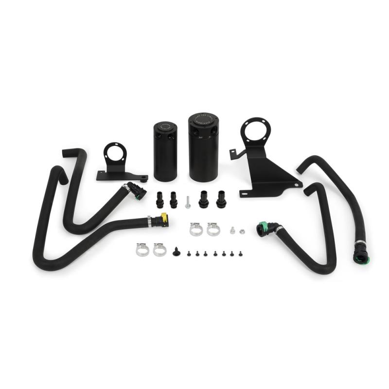 Evasive Motorsports Mishimoto Baffled Oil Catch Can System Black Pcv And Ccv Side Ford F 1804