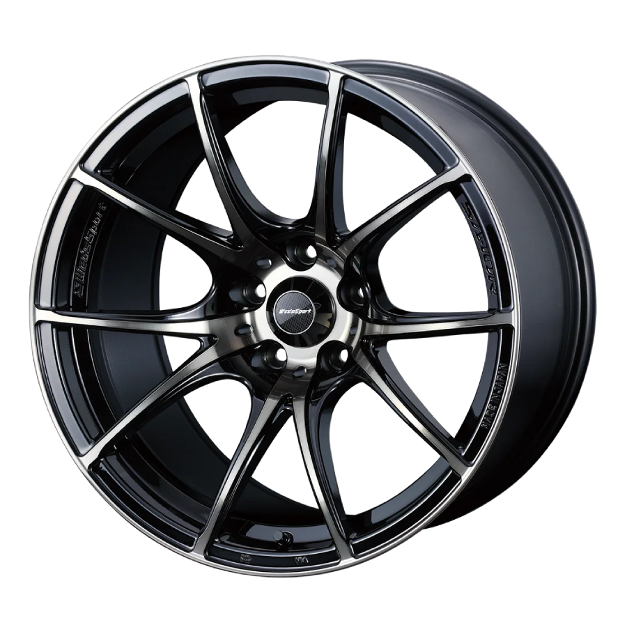 Evasive Motorsports: WedsSport SA-10R Wheel (Face R) - 18x9.5 / Offset +45  / 5x114.3 (Zebra Black Bright)