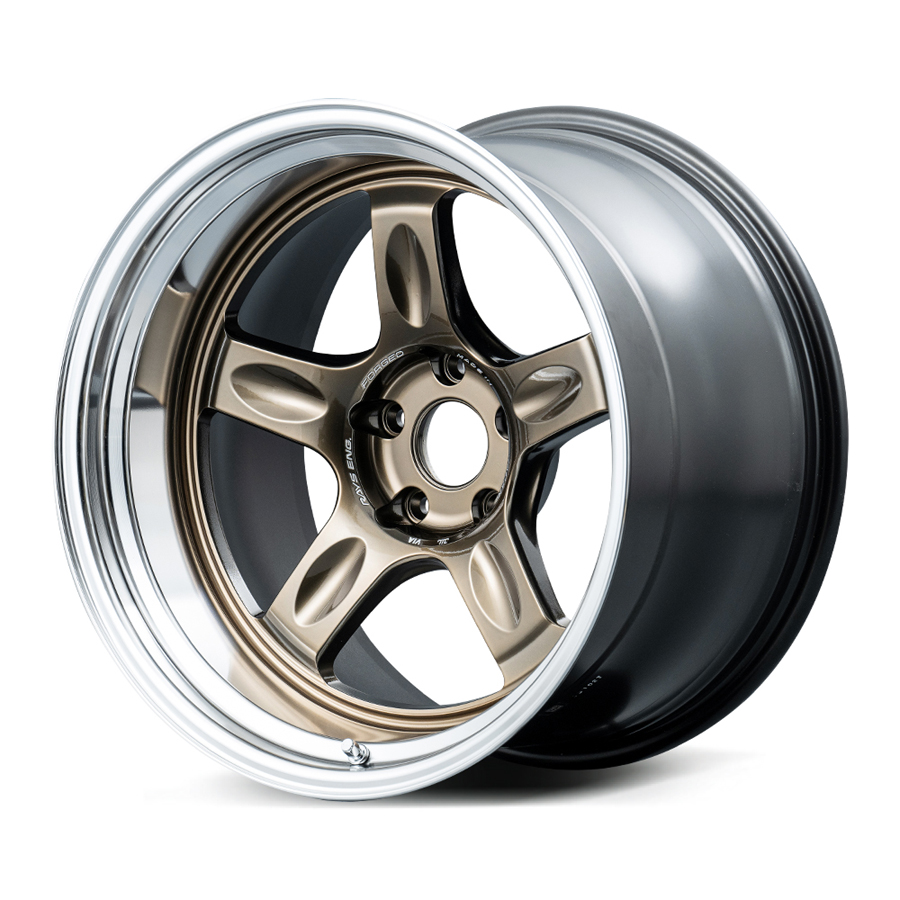 Evasive Motorsports: Volk Racing 21C Spec-SR Wheel (Face F3 / L Rim) -  18x10.5 / Offset +0 / 5x114.3 (Shining Bronze Metal / Rim DC)