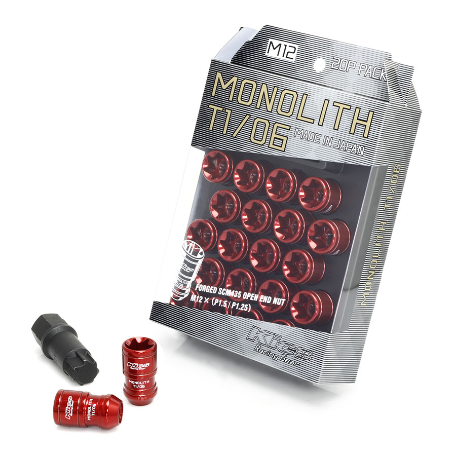 Evasive Motorsports: Project Kics Monolith TI/07 Lug Nuts - 14x1.5 (Red)