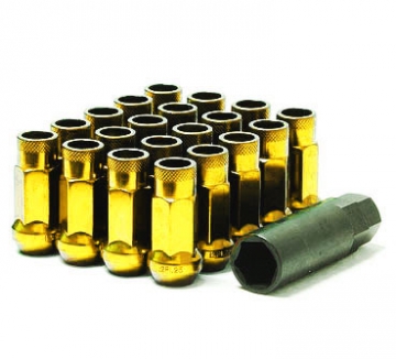 Muteki SR48 Lug Nuts - Yellow (Open Ended) - 12x1.25